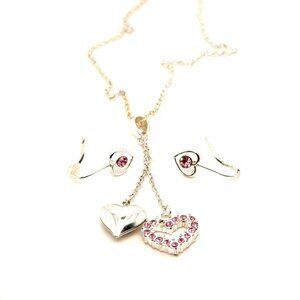 Pink Stone Necklace & Earrings Set